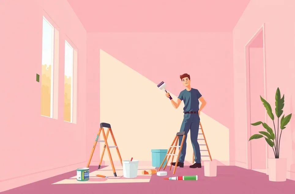 Intérieur rénové après travaux de peinture au Muy